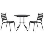 Stackable Garden Chair Set 3 Piece Anthracite Powder-coated Steel