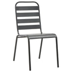 Stackable Garden Chair Set 3 Piece Anthracite Powder-coated Steel