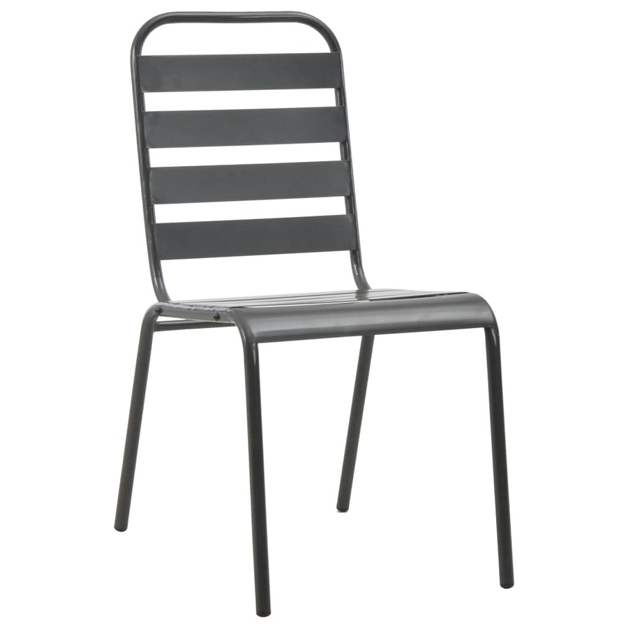 Stackable Garden Chair Set 3 Piece Anthracite Powder-coated Steel