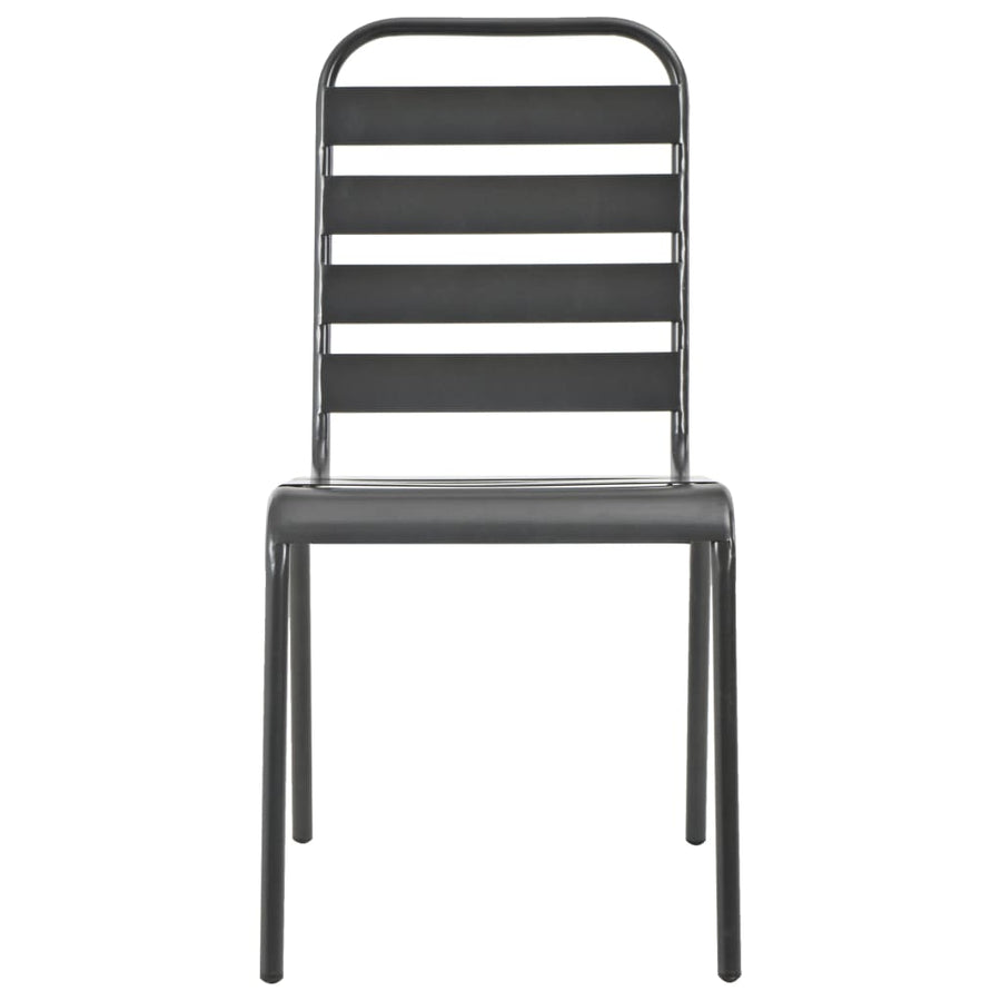 Stackable Garden Chair Set 3 Piece Anthracite Powder-coated Steel