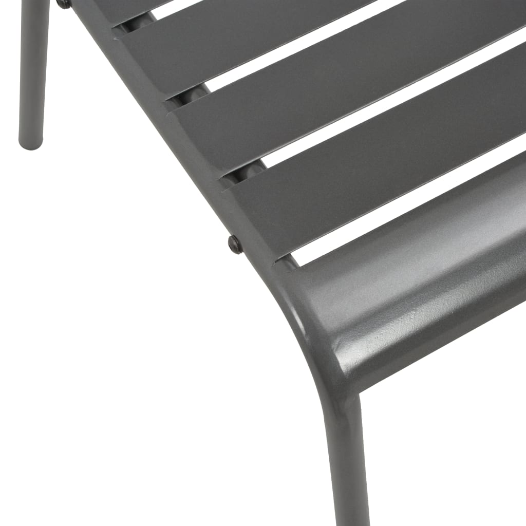 Stackable Garden Chair Set 3 Piece Anthracite Powder-coated Steel