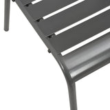 Stackable Garden Chair Set 3 Piece Anthracite Powder-coated Steel - Low Angle
