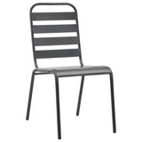 Stackable Garden Chair Set 5 Piece Anthracite Powder-coated Steel - Top-Down View