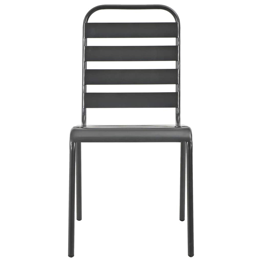 Stackable Garden Chair Set 5 Piece Anthracite Powder-coated Steel
