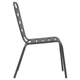 Stackable Garden Chair Set 5 Piece Anthracite Powder-coated Steel - Close-Up Angle