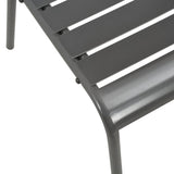 Stackable Garden Chair Set 5 Piece Anthracite Powder-coated Steel - Low Angle