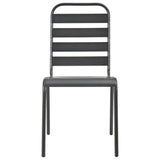 Stackable Garden Chair Set 5 Piece Anthracite Powder-coated Steel - 45-Degree Angle