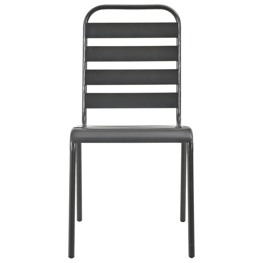 Stackable Garden Chair Set 5 Piece Anthracite Powder-coated Steel