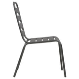 Stackable Garden Chair Set 5 Piece Anthracite Powder-coated Steel - Close-Up Angle