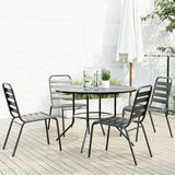 Stackable Garden Chair Set 5 Piece Anthracite Powder-coated Steel