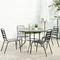 Stackable Garden Chair Set 5 Piece Anthracite Powder-coated Steel