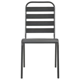 Stackable Garden Chair Set 7 Piece Anthracite Powder-coated Steel