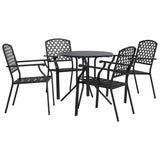 Stackable Garden Chair Set 5 Piece Anthracite Powder-coated Steel