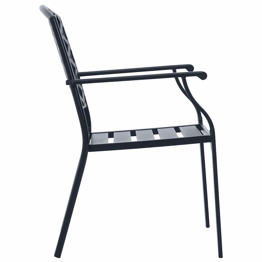 Stackable Garden Chair Set 5 Piece Anthracite Powder-coated Steel