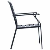 Stackable Garden Chair Set 5 Piece Anthracite Powder-coated Steel - Close-Up Angle