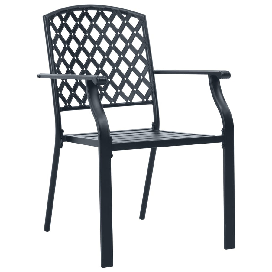 Stackable Garden Chair Set 5 Piece Anthracite Powder-coated Steel