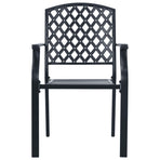 Stackable Garden Chair Set 5 Piece Anthracite Powder-coated Steel