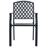 Stackable Garden Chair Set 5 Piece Anthracite Powder-coated Steel - 45-Degree Angle