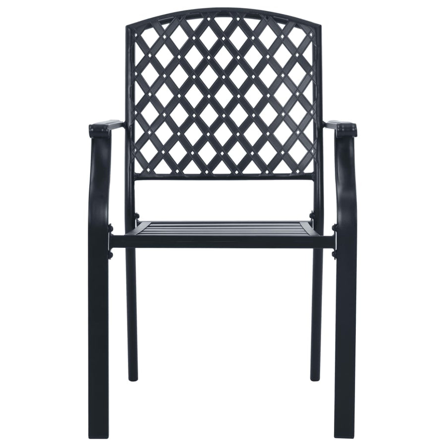 Stackable Garden Chair Set 5 Piece Anthracite Powder-coated Steel