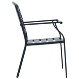 Stackable Garden Chair Set 5 Piece Anthracite Powder-coated Steel