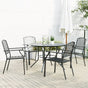 Stackable Garden Chair Set 5 Piece Anthracite Powder-coated Steel