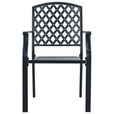 Stackable Garden Chair Set 7 Piece Anthracite Powder-coated Steel - 45-Degree Angle