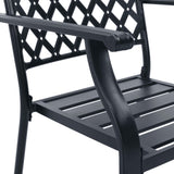 Stackable Garden Chair Set 7 Piece Anthracite Powder-coated Steel