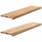 Stair Treads 2 pcs Untreated 100x25x2 cm Solid Wood Oak