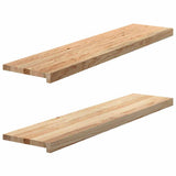 Stair Treads 2 pcs Untreated 110x25x2 cm Solid Wood Oak - Front View