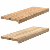 Stair Treads 2 pcs Untreated 70x30x2 cm Solid Wood Oak