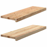 Stair Treads 2 pcs Untreated 80x30x2 cm Solid Wood Oak - Front View