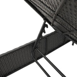 3 Piece Sun Lounger Set with Cushion Black Poly Rattan - Extra Image