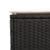 3 Piece Sun Lounger Set with Cushion Black Poly Rattan - Extra Image