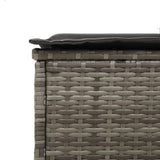 3 Piece Sun Lounger Set with Cushion Grey Poly Rattan - Extra Image