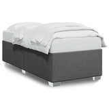 Bed Frame without Mattress Dark Grey 90x190 cm Fabric - Front View