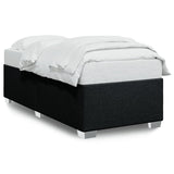 Bed Frame without Mattress Black 90x190 cm Fabric - Front View