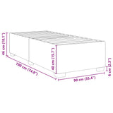 Bed Frame without Mattress Black 90x190 cm Fabric - Extra Image