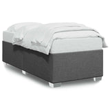 Bed Frame without Mattress Dark Grey King Single Fabric - Front View