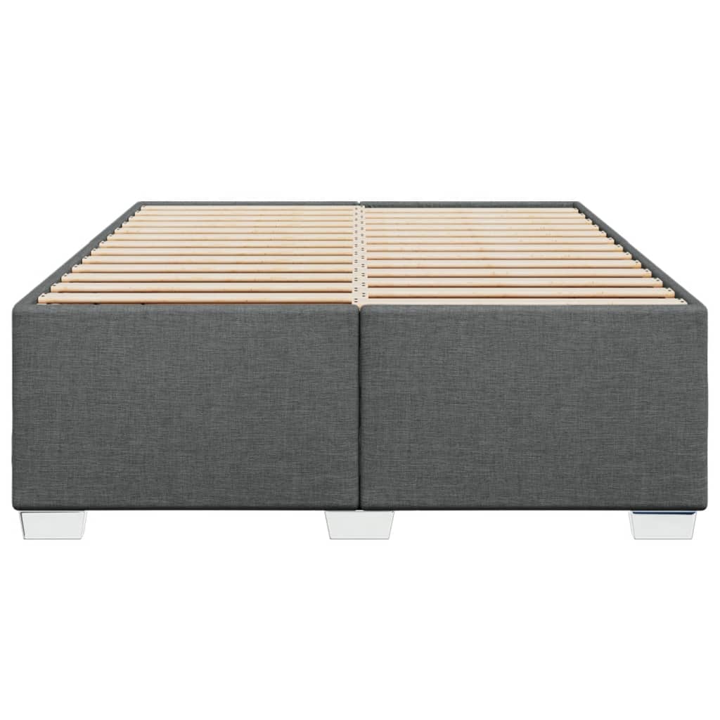 Bed Frame without Mattress Dark Grey Double Fabric