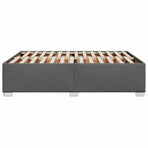 Bed Frame without Mattress Dark Grey Double Fabric