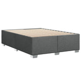Bed Frame without Mattress Dark Grey Double Fabric - Rear View