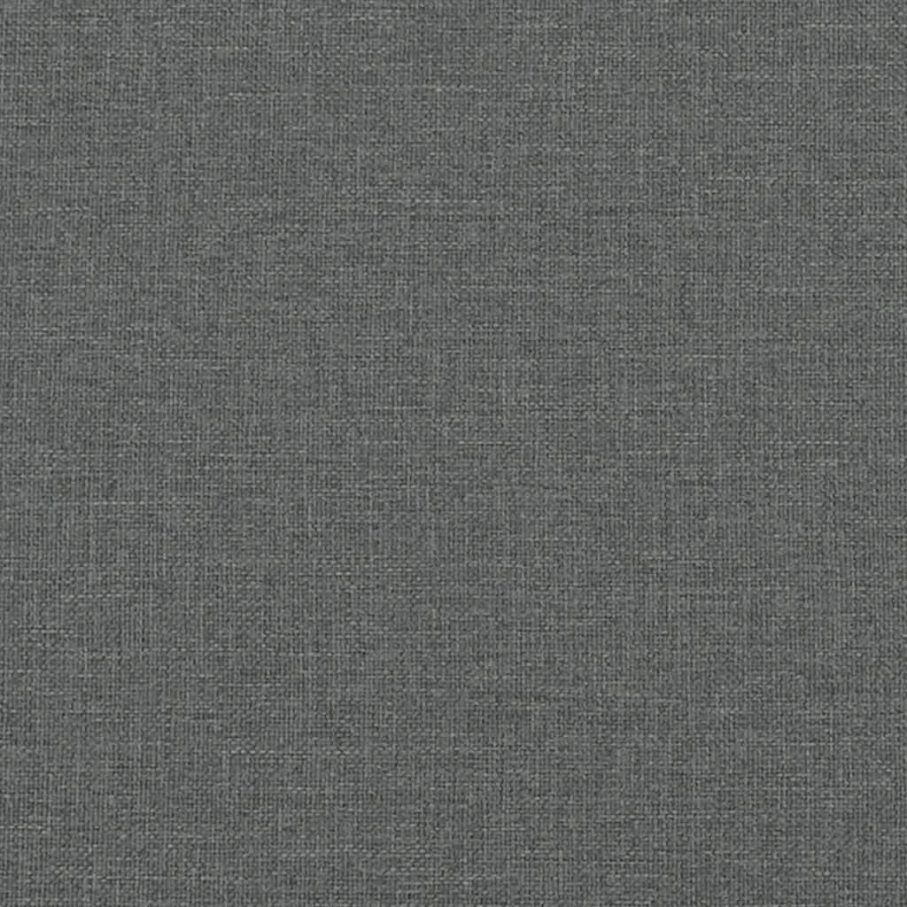 Bed Frame without Mattress Dark Grey Double Fabric