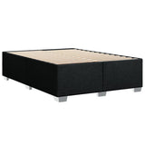 Bed Frame without Mattress Black Double Fabric - Rear View