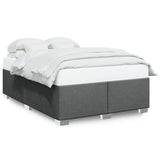 Bed Frame without Mattress Dark Grey Queen Fabric - Front View