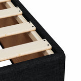 Bed Frame without Mattress Black Queen Fabric - Close-Up Angle