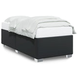 Bed Frame without Mattress Black 90x190 cm Faux Leather - Front View