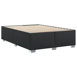 Bed Frame without Mattress Black Double Faux Leather - Rear View