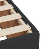 Bed Frame without Mattress Black Double Faux Leather - Close-Up Angle