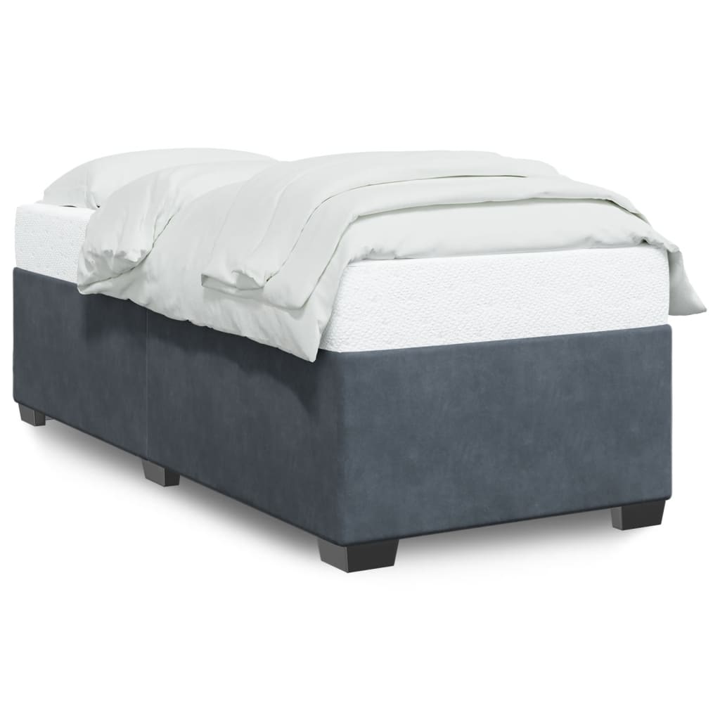 Bed Frame without Mattress Dark Grey?90x190 cm Velvet