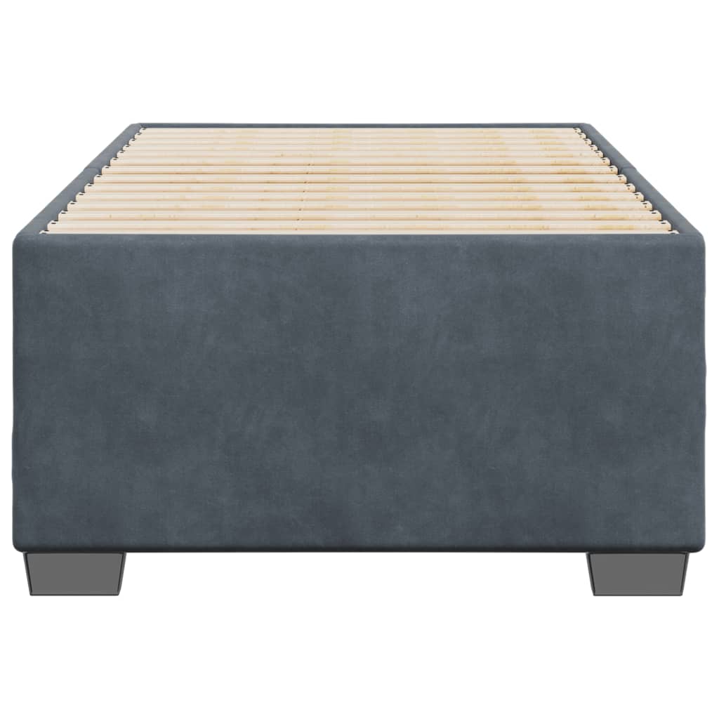 Bed Frame without Mattress Dark Grey?90x190 cm Velvet